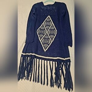 Joe Boxer Dark Blue Sweater with White Geometric Design